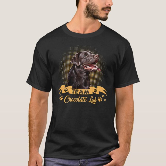 T-shirt Labrador Retriever Team Chocolat Lab (Devant)
