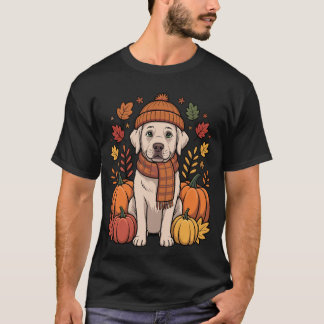 T-shirt Labrador Retriever Thanksgiving Chiot Automne