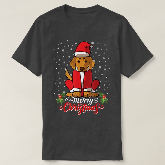T-shirt Labrador Retriver Dog salue Joyeux Noël Père Noël (Design devant)