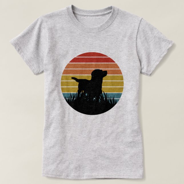 T-shirt Labrador Retro Sunset (Design devant)