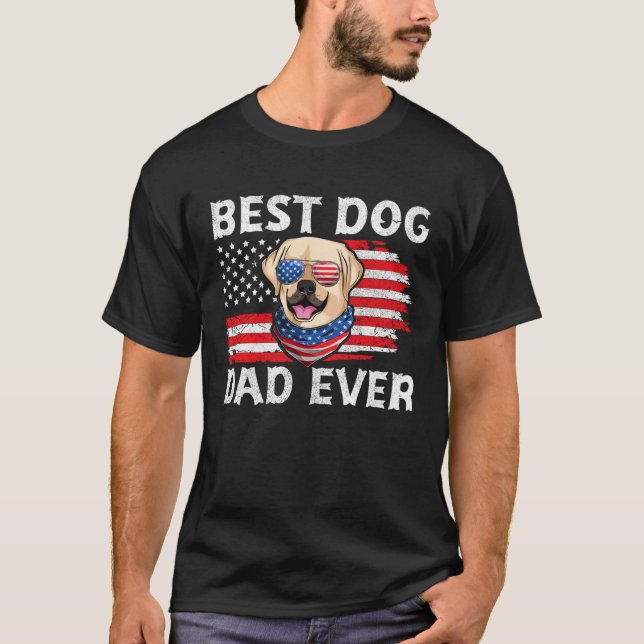 T-shirt Labrador USA Patriotic Dog Apparel American Flag M (Devant)