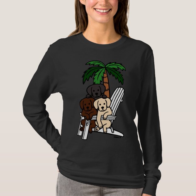 T-shirt Labradors de chaises de plage (Devant)