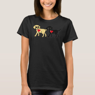 T-shirt Labradors Jaunes Et Noirs cool Avec Coeurs