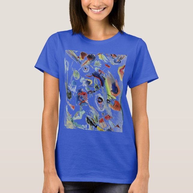 T-shirt L'Abstraite peinture de Kandinsky en bleu (Devant)