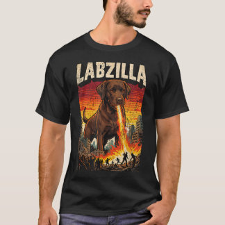 T-shirt Labzilla Géant Chocolat Retriever Labrador Dogue