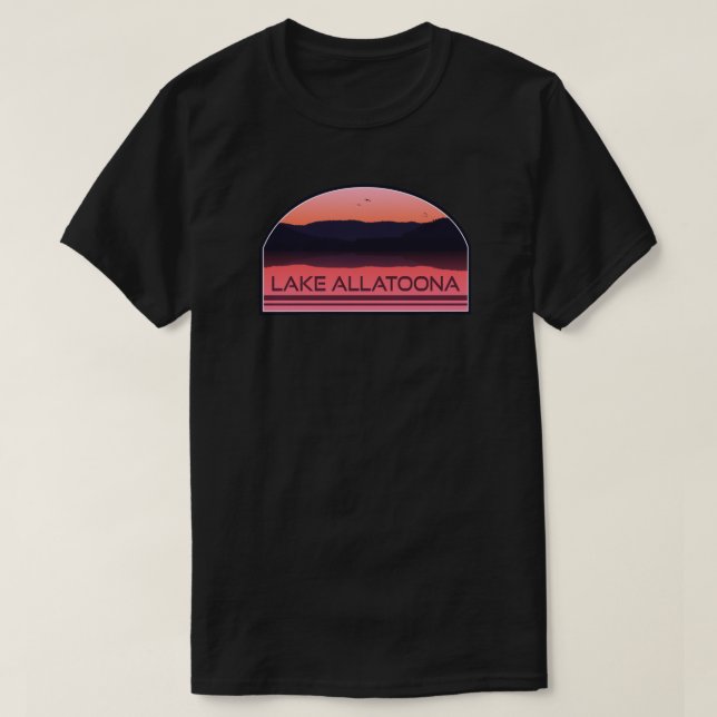 T-shirt Lac Allatoona Géorgie Sunrise rouge (Design devant)