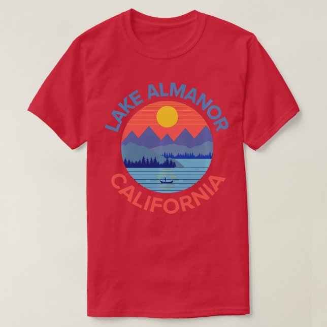 T-shirt Lac Almanor Pêche Randonnée Camping Long Manche (Design devant)