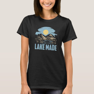 T-shirt Lac aménagé pour le camping, pêcheur sauvage, natu