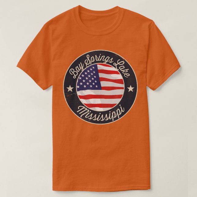 T-shirt Lac Bay Springs - Souvenir du Mississippi patrioti (Design devant)