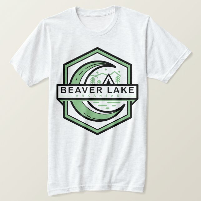 T-shirt lac beaver arkansas lune brune hexa (Design devant)