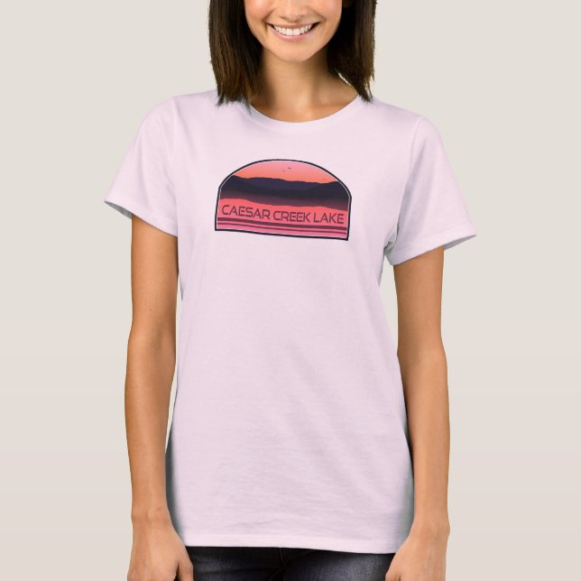 T-shirt Lac Caesar Creek Ohio Red Sunrise (Devant)