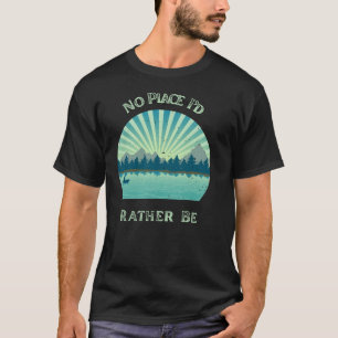 T-shirt Lac Canoë Lever du Soleil Plutôt Tee Camping Ext