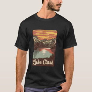 T-shirt Lac Clark Coucher de soleil Montagne Reflets Art