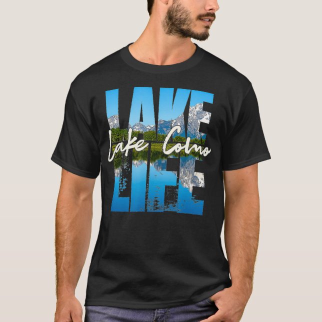 T-shirt Lac Como Lakes Lake Life Kayaking Camping Kayak B (Devant)