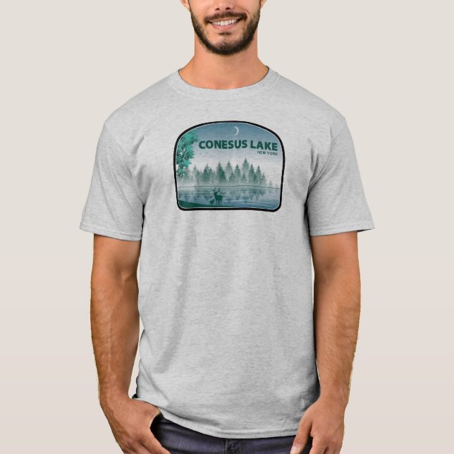 T-shirt Lac Conesus New York Cerf (Devant)