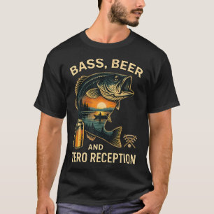 T-shirt Lac de pêche de bar amusant sans réception Bière Z