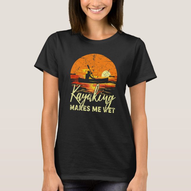 T-shirt Lac de plaisance Rétro Coucher de soleil Kayak Me  (Devant)