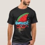 T-shirt Lac de Shark Watermelon<br><div class="desc">Poisson d'été de pastèque de requin Semences de tranches de fruits</div>