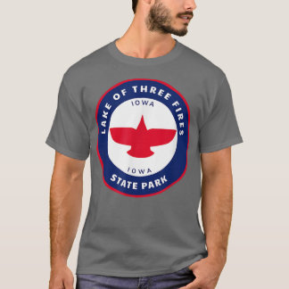 T-shirt Lac des Trois Fires Parc d'État Iowa IA Vacances S