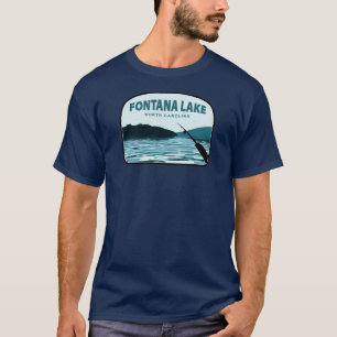 T-shirt Lac Fontana Caroline du Nord Canne à pêche