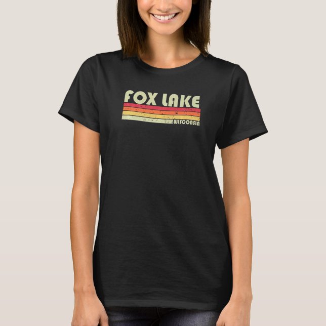 T-shirt Lac Fox Wisconsin  Pêche Camping Été (Devant)