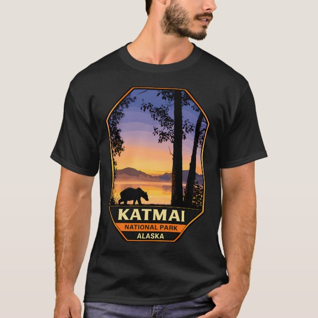 T-shirt Lac Gaston VA Coucher de soleil Rétro (Devant)