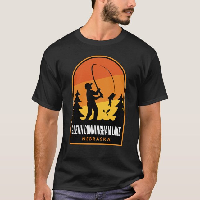 T-shirt Lac Glenn Cunningham Nebraska Pêche (Devant)