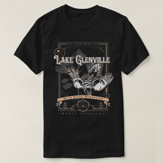 T-shirt lac glenville carolina-nord geobird (Design devant)
