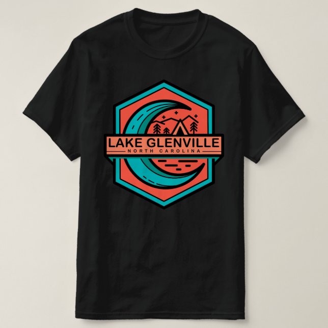 T-shirt lac glenville carolina-nord lune brille (Design devant)