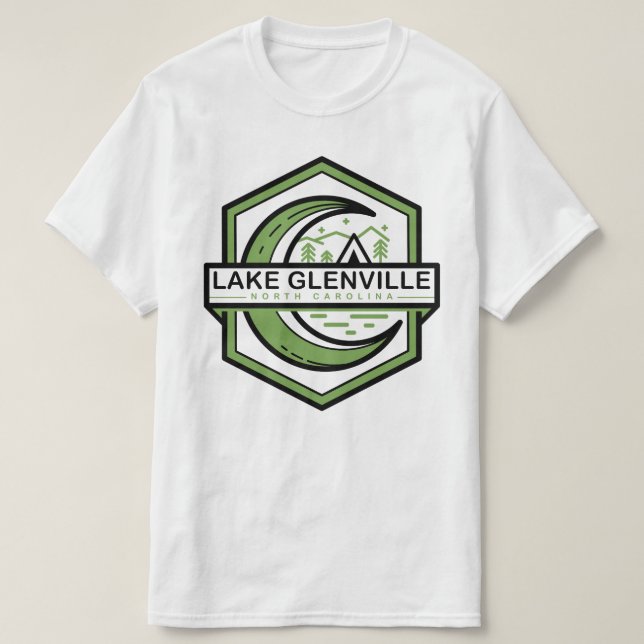 T-shirt lac glenville carolina-nord lune brille (Design devant)