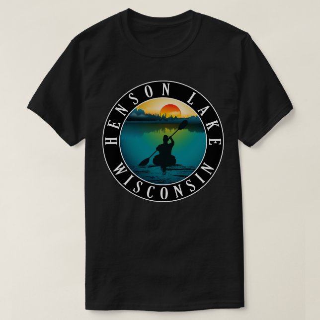 T-shirt Lac Henson Wisconsin Kayaking (Design devant)