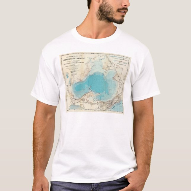 T-shirt Lac hydrographique Mendota de carte (Devant)