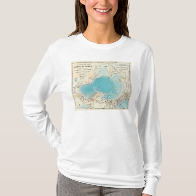 T-shirt Lac hydrographique Mendota de carte (Devant)
