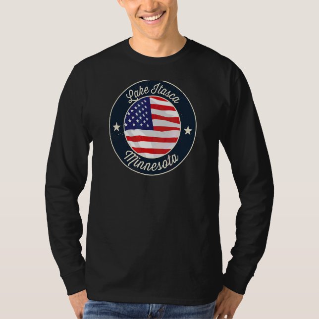 T-shirt Lac Itasca Patriotique Minnesota Souvenir (Devant)