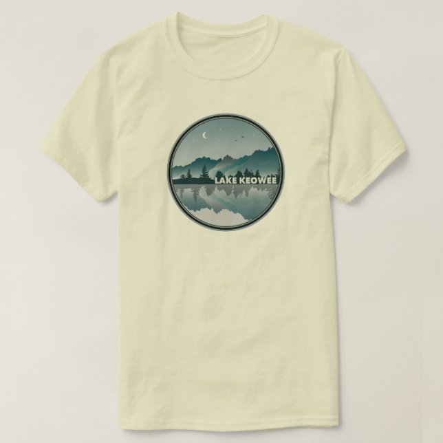 T-shirt Lac Keowee réflexion de Caroline du Sud (Design devant)