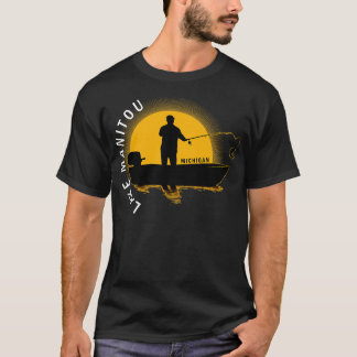 T-shirt Lac Manitou Fishing Michigan Sunrise