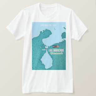 T-shirt Lac Maracaibo, Venezuela navigation cartographique
