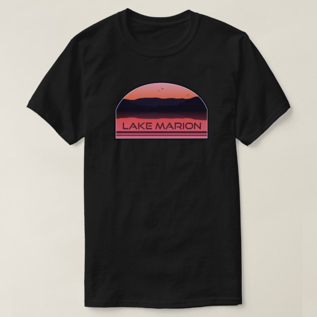 T-shirt Lac Marion Caroline du Sud Sunrise Rouge (Design devant)