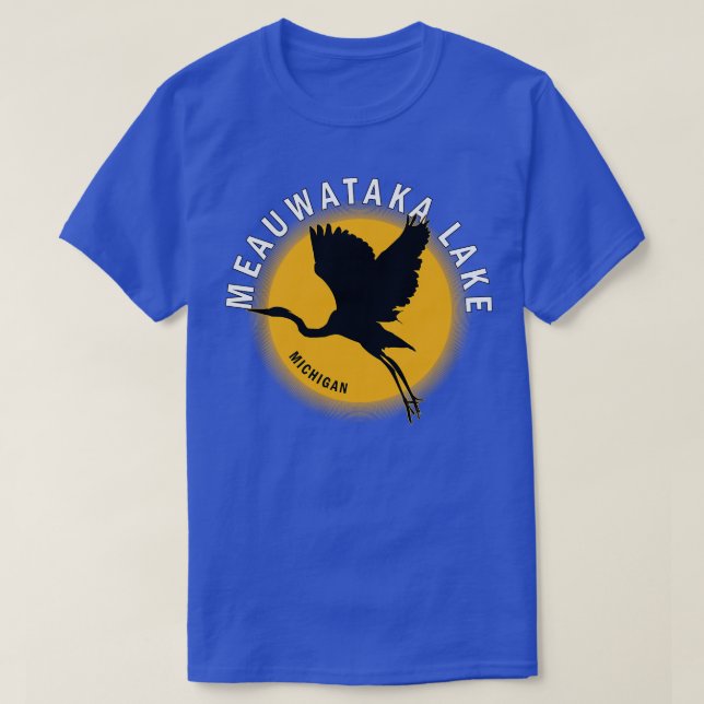 T-shirt Lac Meauwataka dans le Michigan Heron Sunrise (Design devant)