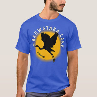 T-shirt Lac Meauwataka dans le Michigan Heron Sunrise