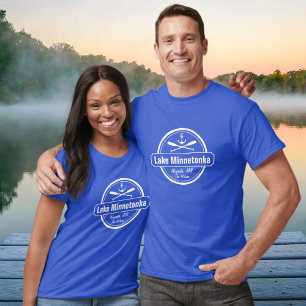 T-shirt Lac Minnetonka Minnesota ville d'ancrage et nom