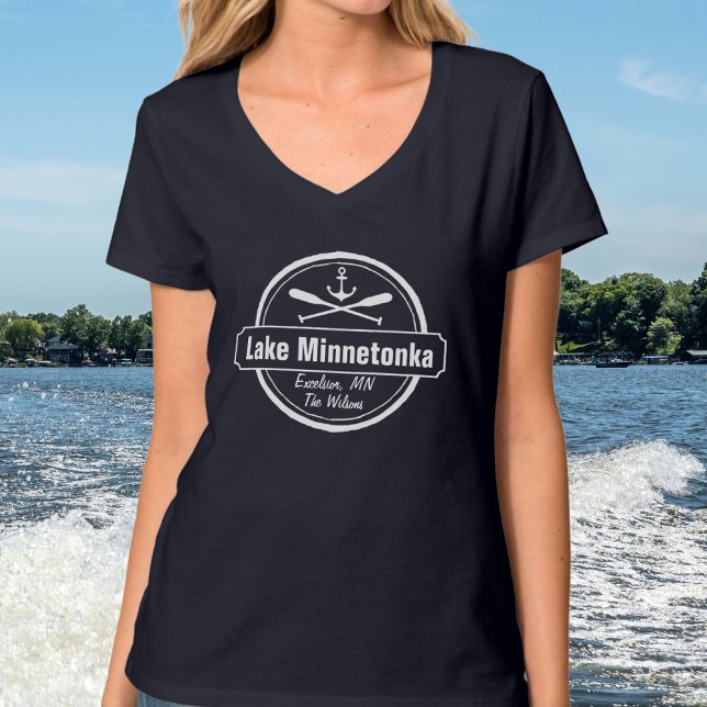 T-shirt Lac Minnetonka Minnesota ville d'ancrage et nom (Créateur téléchargé)