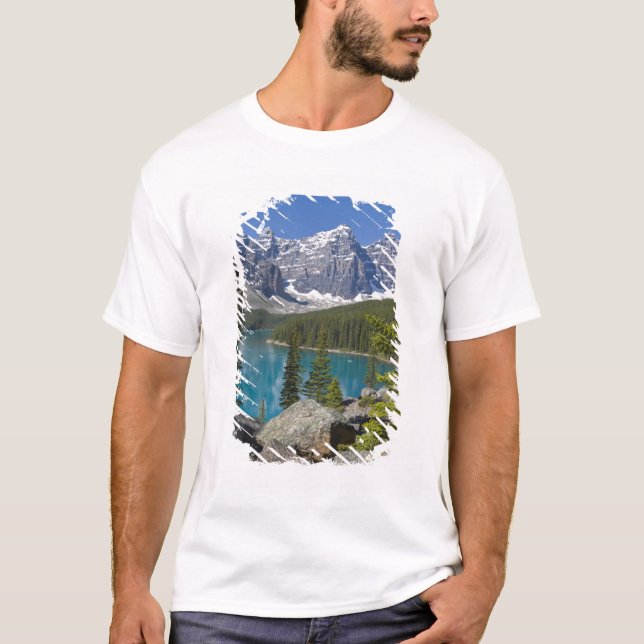T-shirt Lac Moraine, Rocheuses canadiennes, Alberta, Canad (Devant)