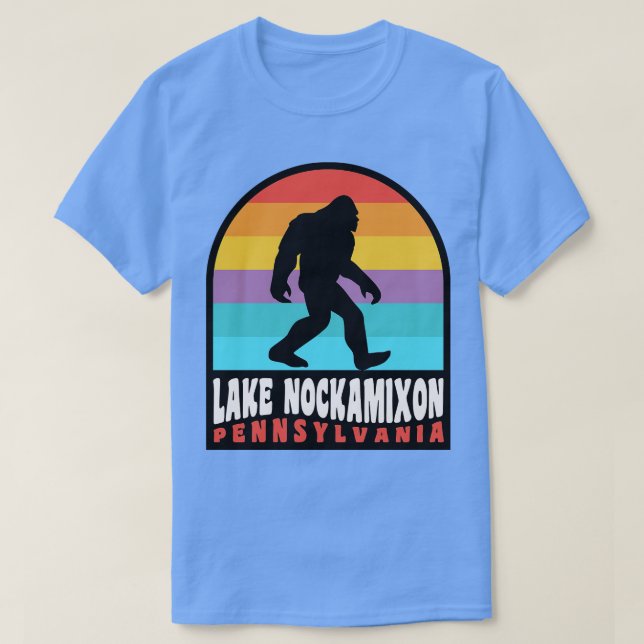 T-shirt Lac Nockamixon Pennsylvanie Retro Sunset (Design devant)