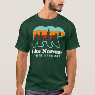 T-shirt Lac Norman Caroline du Nord Ours Retro Sunset