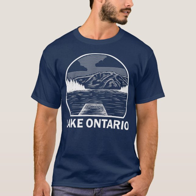 T-shirt LAC ONTARIO NEW YORK Funny Fishing Camping Cadeau (Devant)