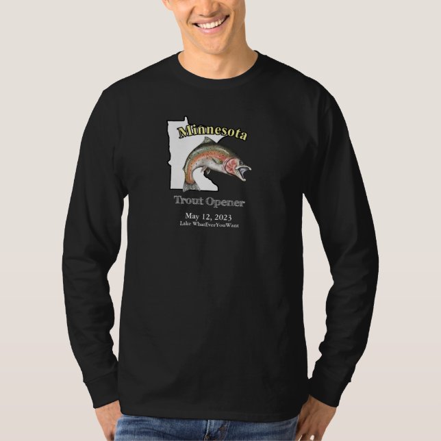 T-shirt Lac personnalisé/Date Minnesota Trout Opener Dark (Devant)