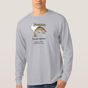 T-shirt Lac personnalisé/Date Wisconsin Trout Opener Dark