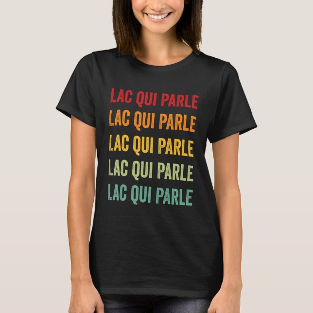 T-shirt Lac qui Parle County Minnesota Rainbow Text Design (Devant)