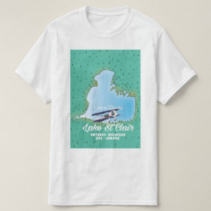 T-shirt lac St Clair USA Plan du lac Canada